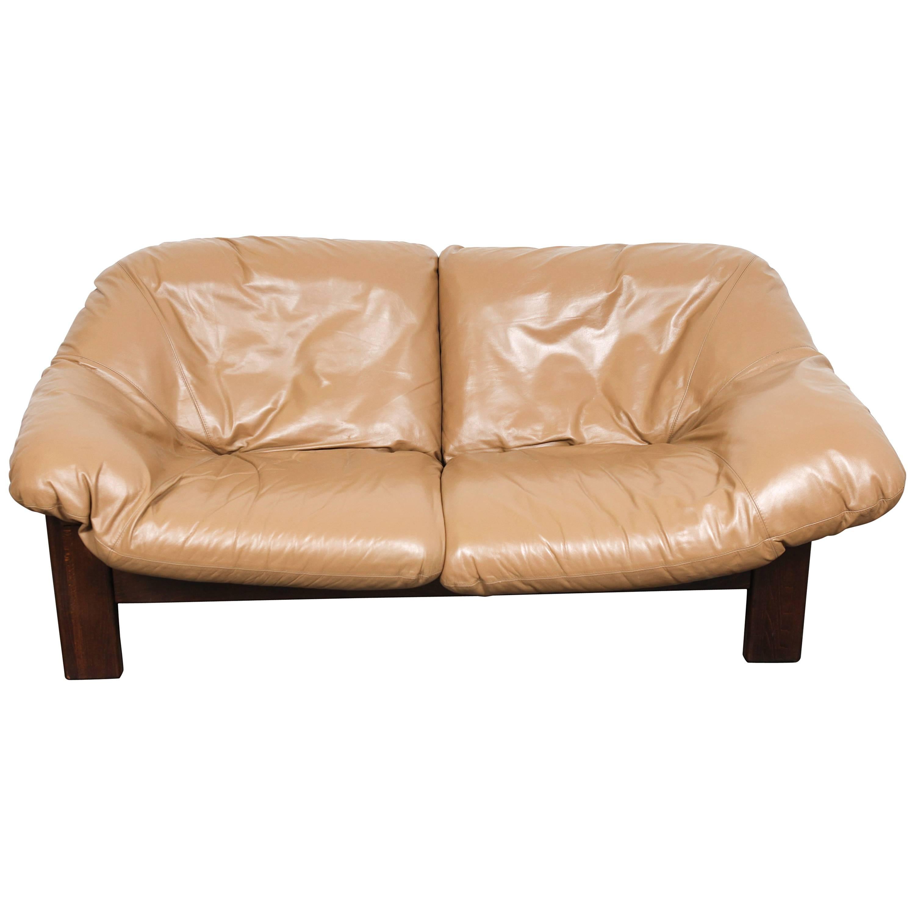 Mid-Century Dutch Cognac Leather Sofa by Gerard Van Den Berg