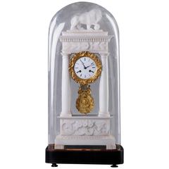 French 19th Century Marble and Ormolu Mantel Clock with Glass Dome 3