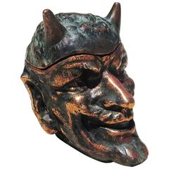 Copper Devil Head Tobacco Jar in the Style of Johann Maresch