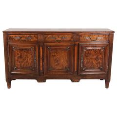 Antique French Burl Walnut Buffet Circa 1890.