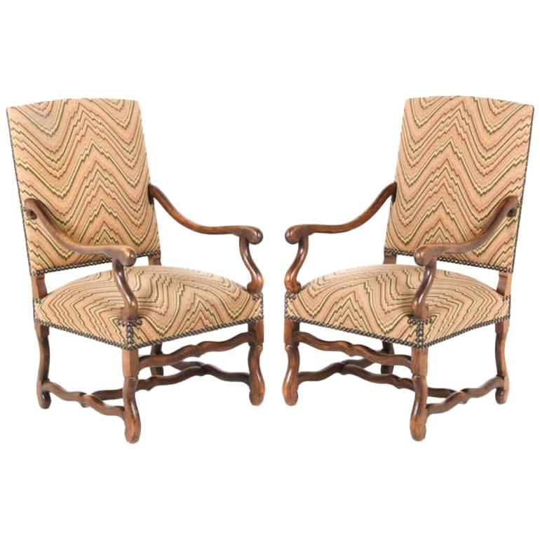 Antique French Os de Mouton Armchairs