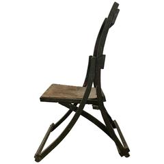 Early Sucsessionist Jugendstil Folding Chair in Richard Riemerschmid Manner