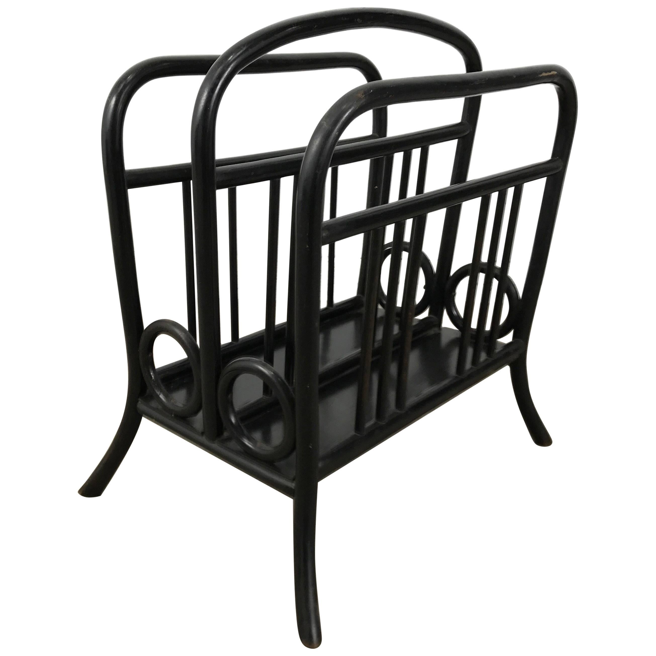 Early Bentwood Magazine Rack Made by Thonet, Manner of Josef Hoffman