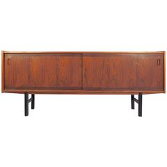 Scandinavian Modern Style Rosewood Sideboard with Sliding Doors