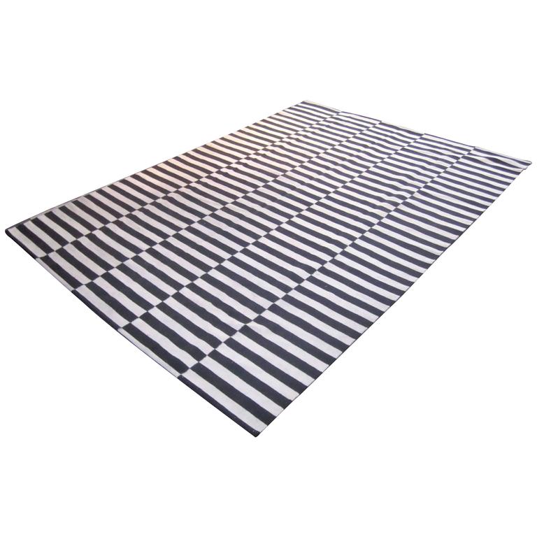 Black and White Kilim Rug at 1stDibs