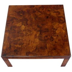 Burl Patch Work Square Coffee Table Amber to Rust Colors