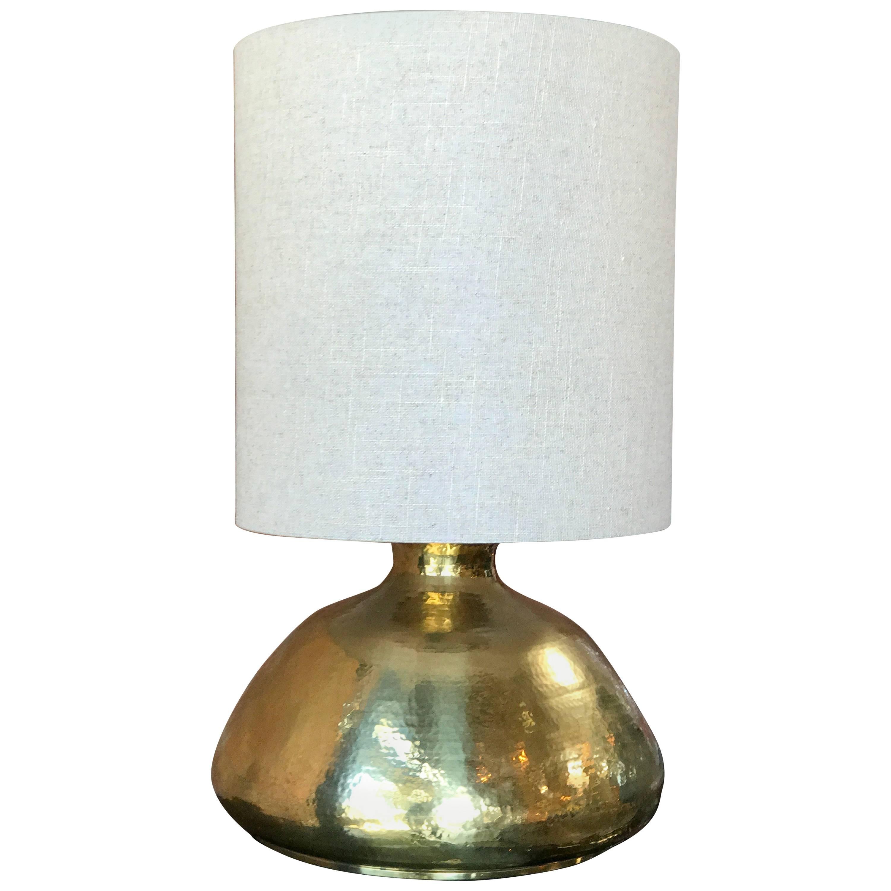 Italian Hammered Brass Table Lamp