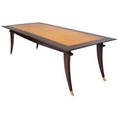 Mexican Modernist Mahogany Goatskin Dining Table Arturo Pani Attributed 1