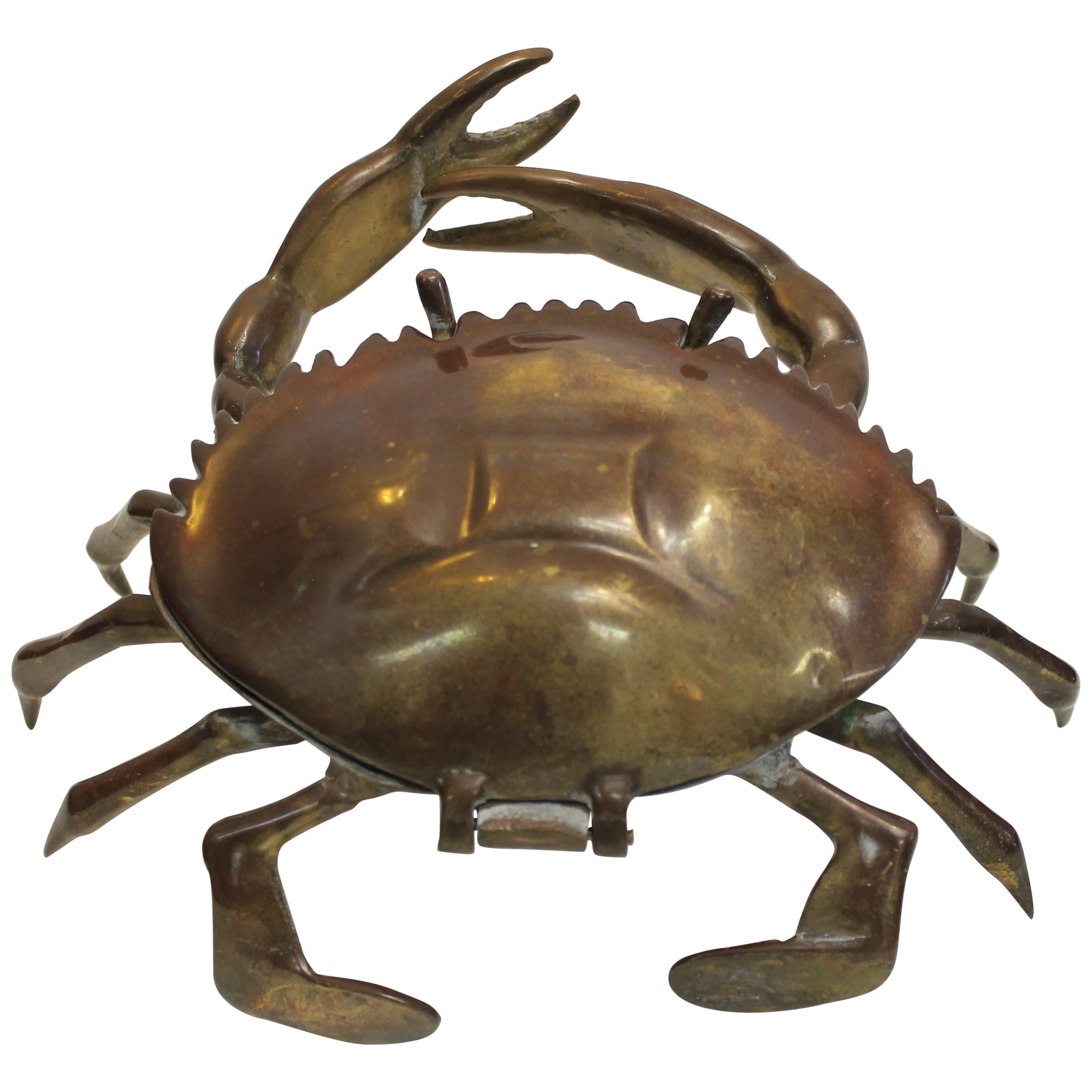 Vintage Bronze Crab Sculpture