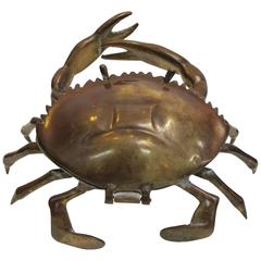Vintage Bronze Crab Sculpture