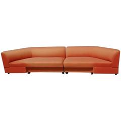 Large Mid-Century Two-Piece Sectional Couch 8