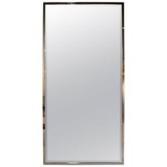1970s Large Chrome and Brass Mirror