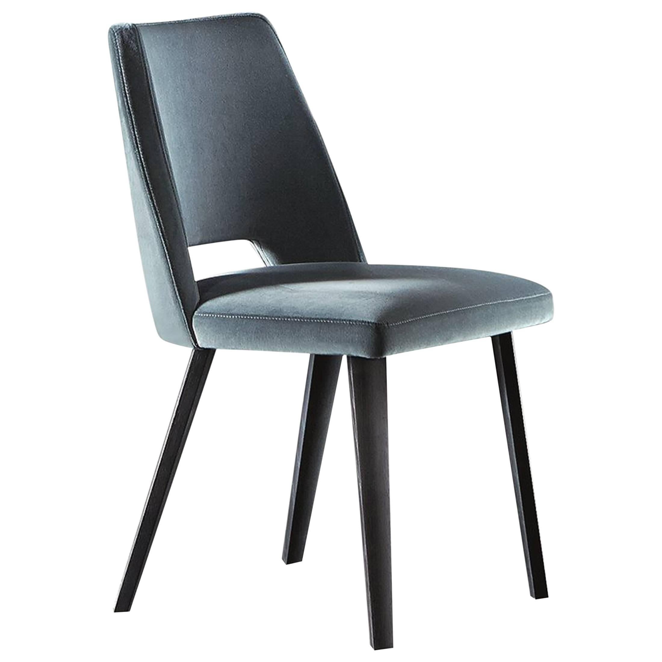 Thea Dining Chair with Upholstered Seat and Backrest and Wooden Legs For Sale