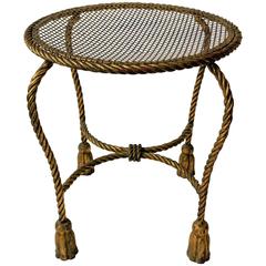 Midcentury Italian Gold Gilt Stool or Vanity Chair