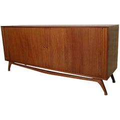 Mid-Century Modern Tambour Door Credenza