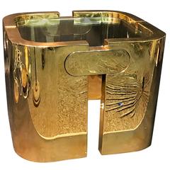 Vintage Amazing Golden Bronze Modernist Puzzle Table 