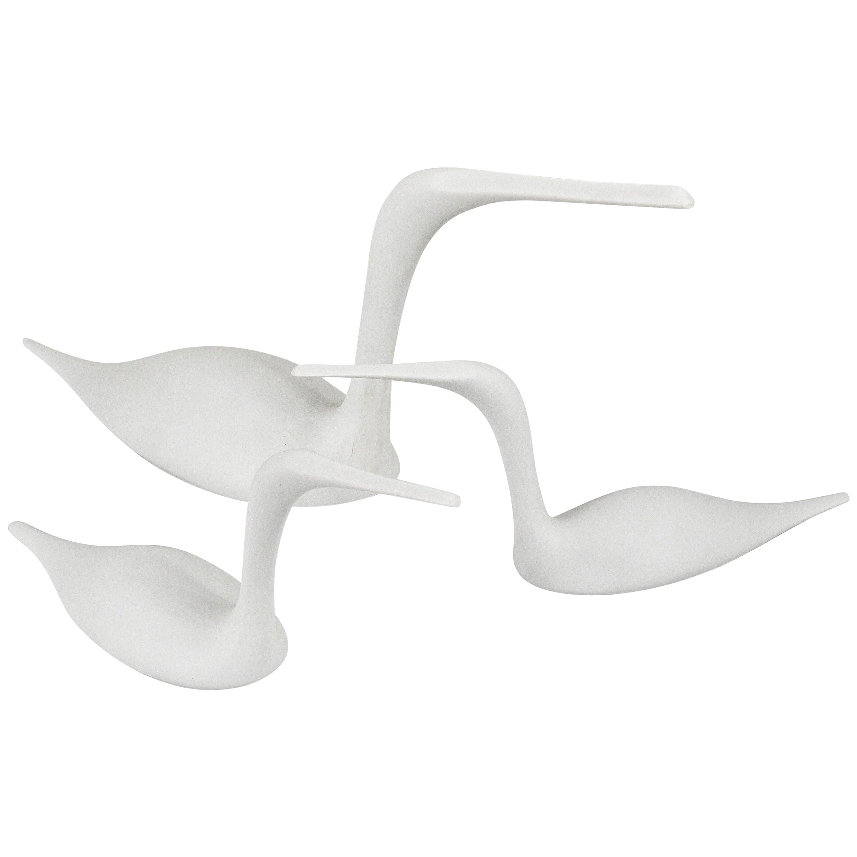 Three White Porcelain Birds by Tapio Wirkkala, for Rosenthal Studio-Linie, 1970s