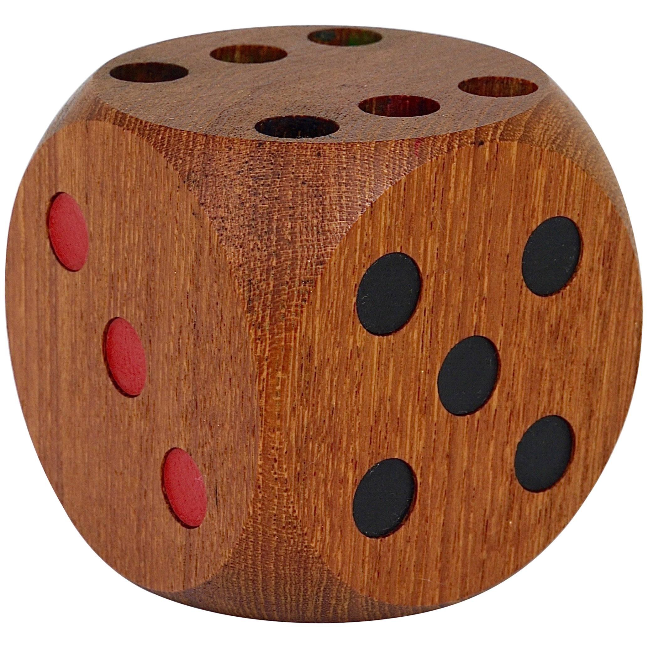 Danish Mid-Century Teak Dice Pen Holder, Dansk, Denmark, 1950s