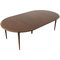 Rosewood Round Dining Table by Grete Jalk for P. Jeppesen