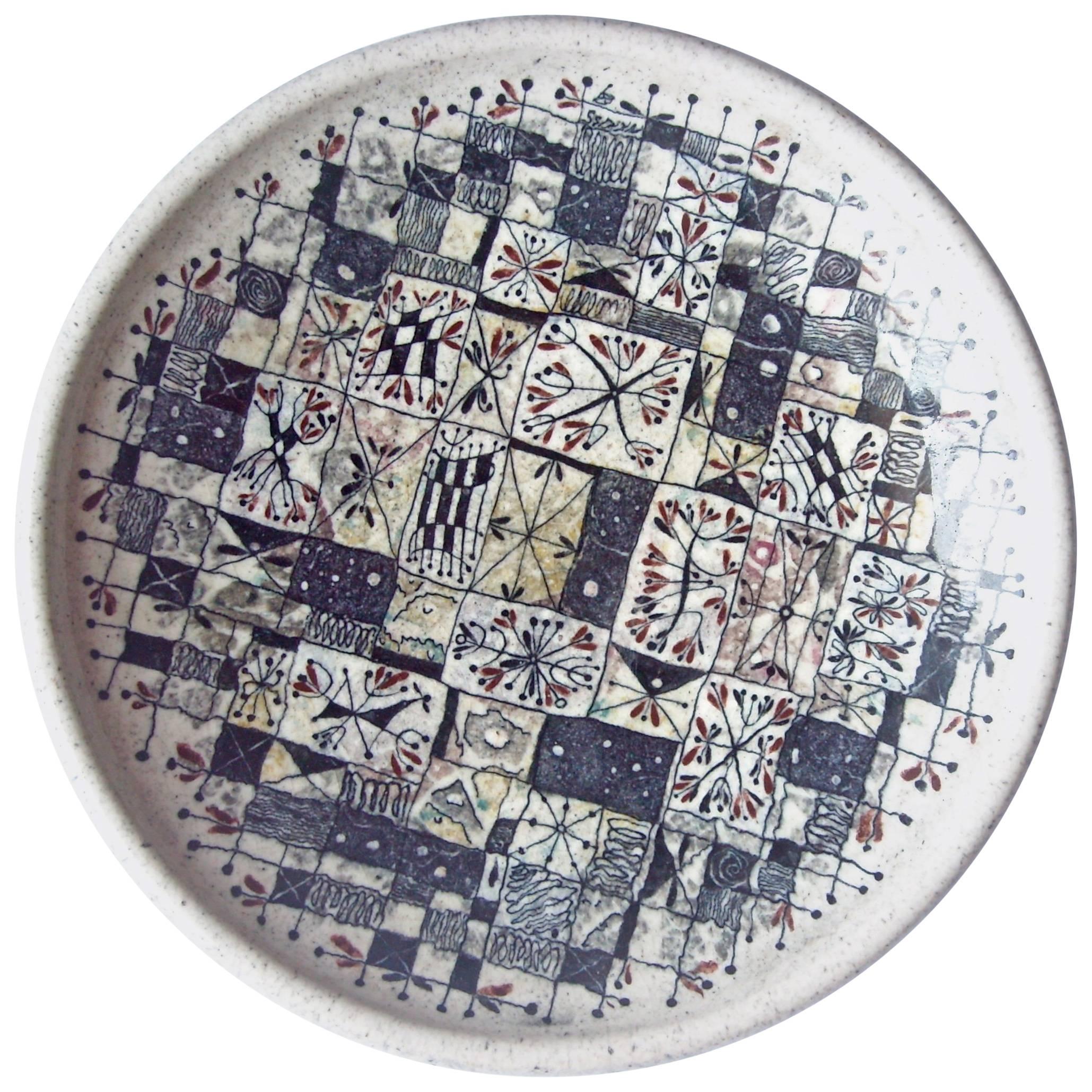 Myrton Purkiss Ceramic Plate, Studio Pottery, Signed