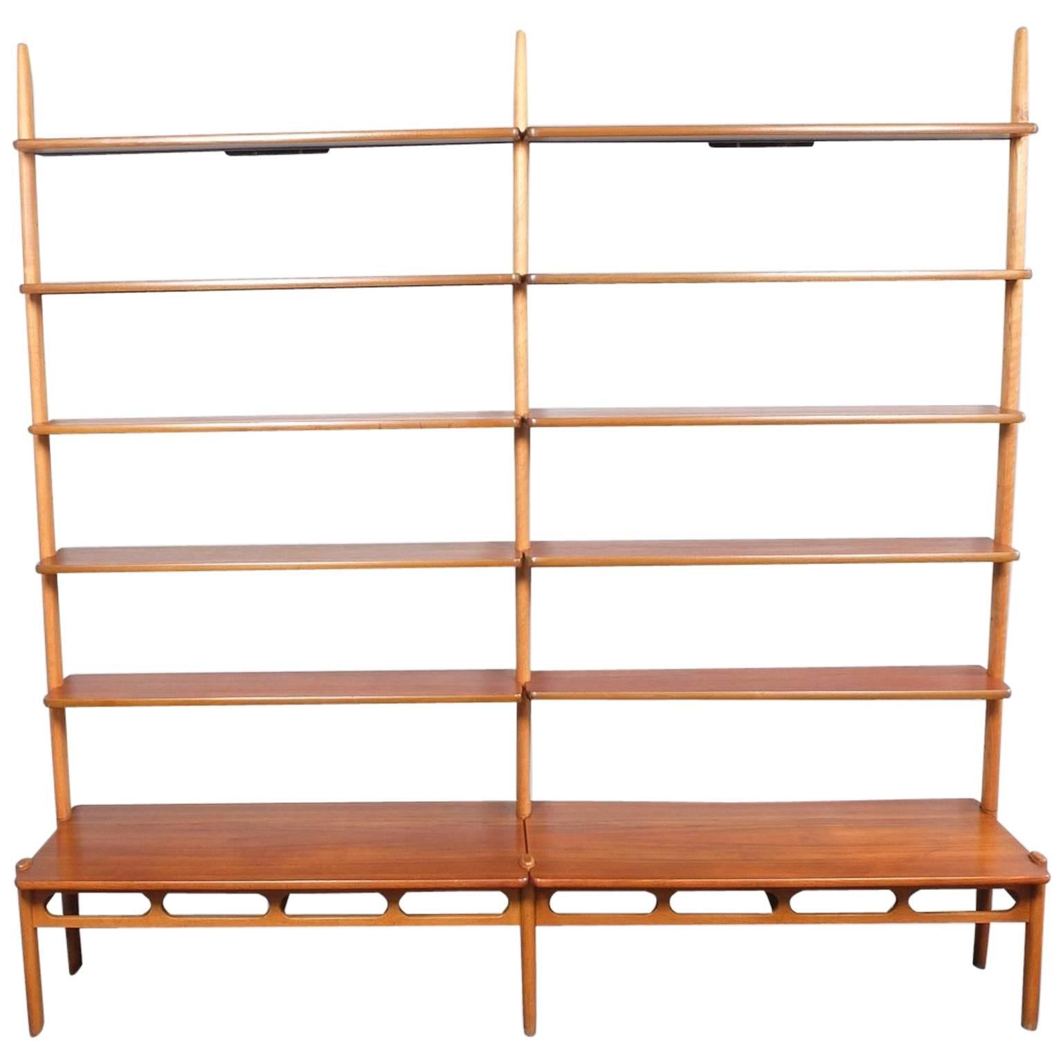 1960's William Watting for Mikael Laursen Floating Shelves Wall Unit Bookcase
