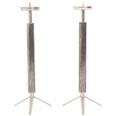 Fabulous Pair of French, Mid-Century Modern Candelabras or Candlesticks, 1970s 2