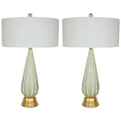 White Vintage Murano Table Lamps