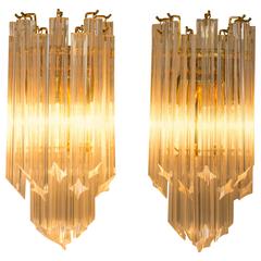 Elegantes Paar italienische Mid-Century Modern Novaresi Wandlampen:: 1970er