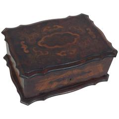 19th Century French Amboyna and Satinwood Jewelry Box