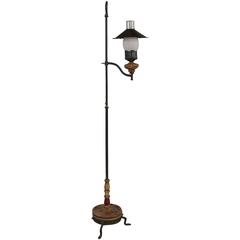 1930s Monterey Period Adjustable Iron and Wood Lamp