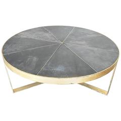 Newly Fabricated Spanish Gold Leaf over Iron with Slate Inset Coffee Table 8