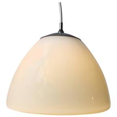 Bell-Shaped Opaline Glass 'Delta' Pendant Light by Louis Poulsen, Denmark, 1960s 11
