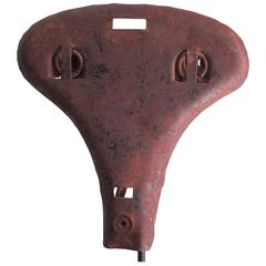 Vintage Iron Bicycle Seat Mounted on Base as a Mask Image