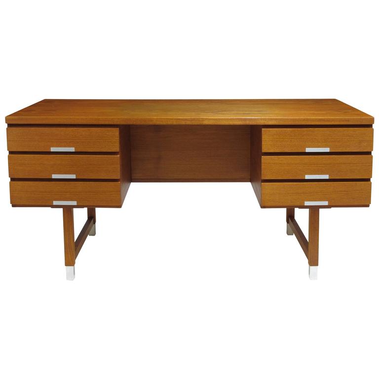 Kai Kristiansen Teak Desk For Sale at 1stdibs