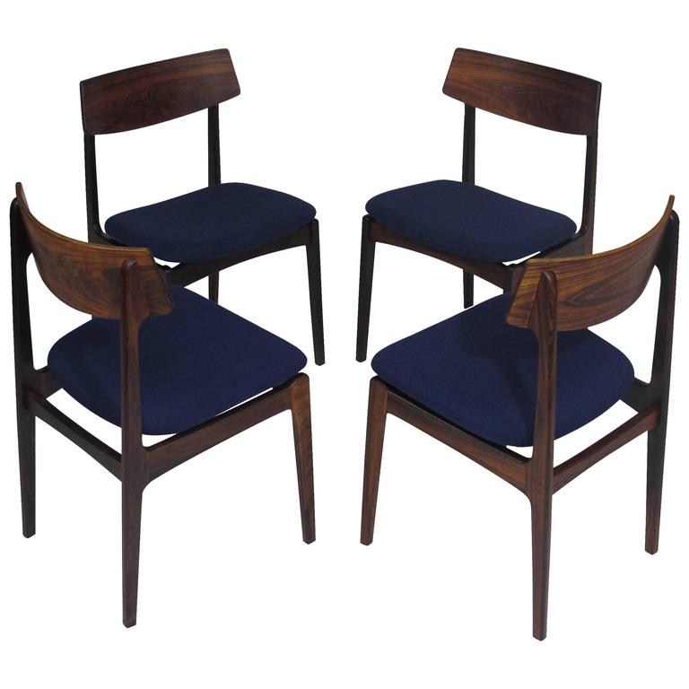 Solid Rosewood Danish Chairs For Sale at 1stDibs