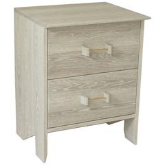 Phoebe Side Cabinet in Bleached Oak Modern Handcrafted End/Side Table Storage 3