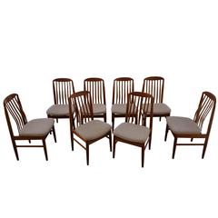 Choice Set Eight Teak Danish Modern Style Dining Chairs