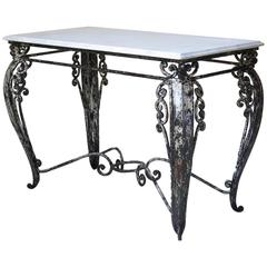 Wrought Iron and Marble Console, France, 19th Century 6