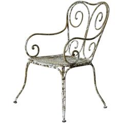 Large Wrought Iron Chair, France, circa 1900