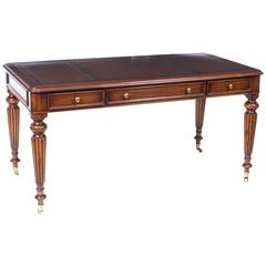 Vintage Gillows Style Mahogany Writing Table Desk, 20th Century