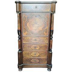 Napoleon III Marquetry Secretary Cabinet, France, 19th Century 7