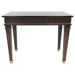 Retro Neoclassical Greek Key Console Table Attributed to Maison Jansen