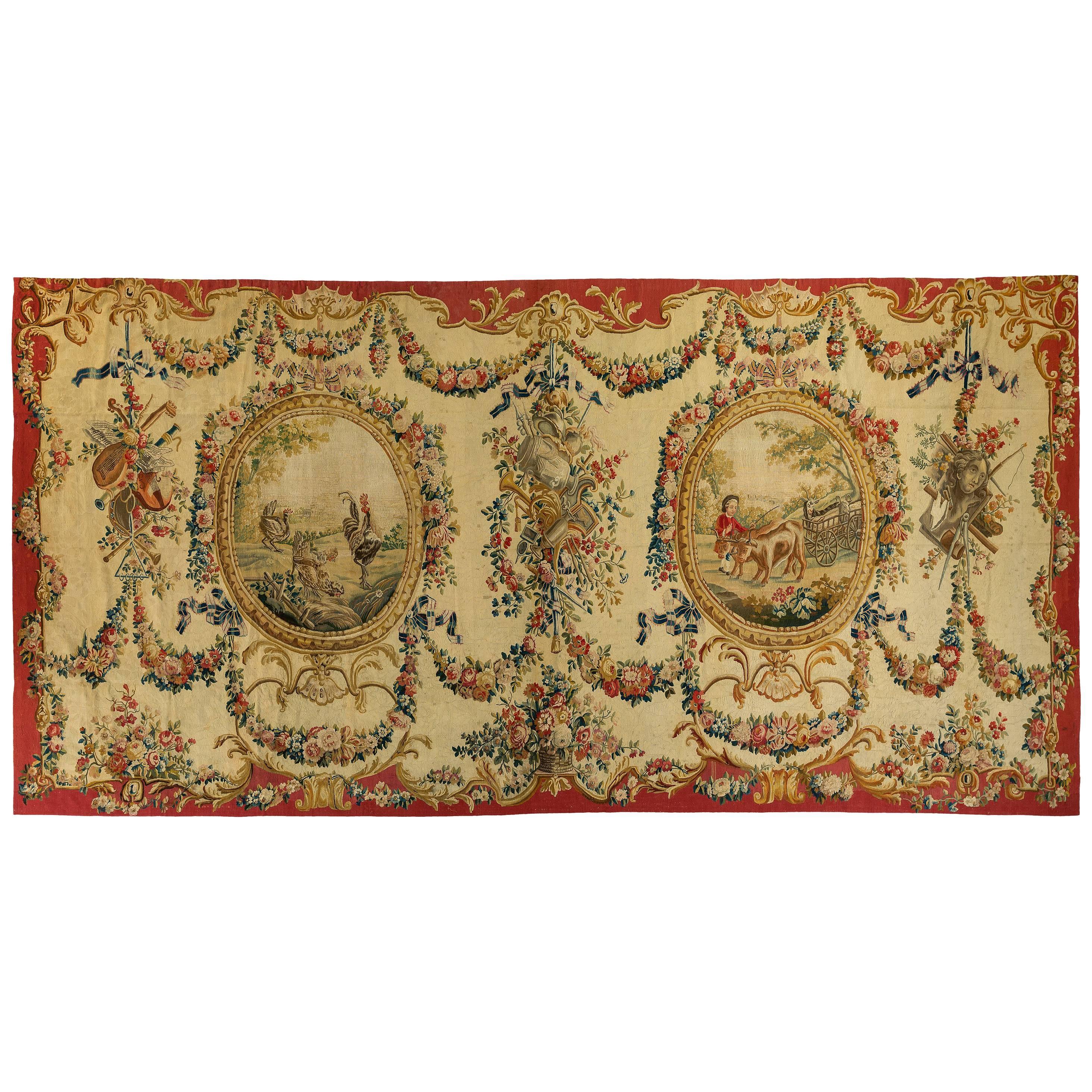 18th Century Aubusson Alentours Tapestry For Sale