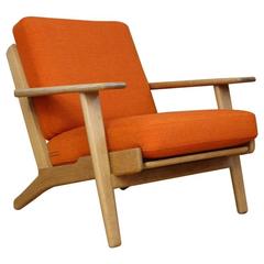 Hans Wegner Oak Lounge Chair Model GE-290 GETAMA, Denmark