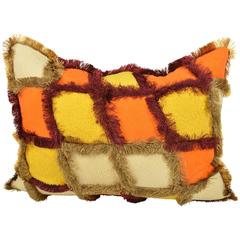 Haute Couture Designers Cushion in Yellow and Orange Patchwork