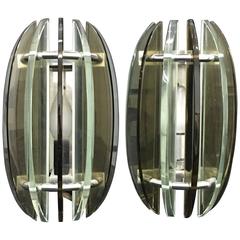 Pair of Italian Wall Sconces by Veca, circa 1970