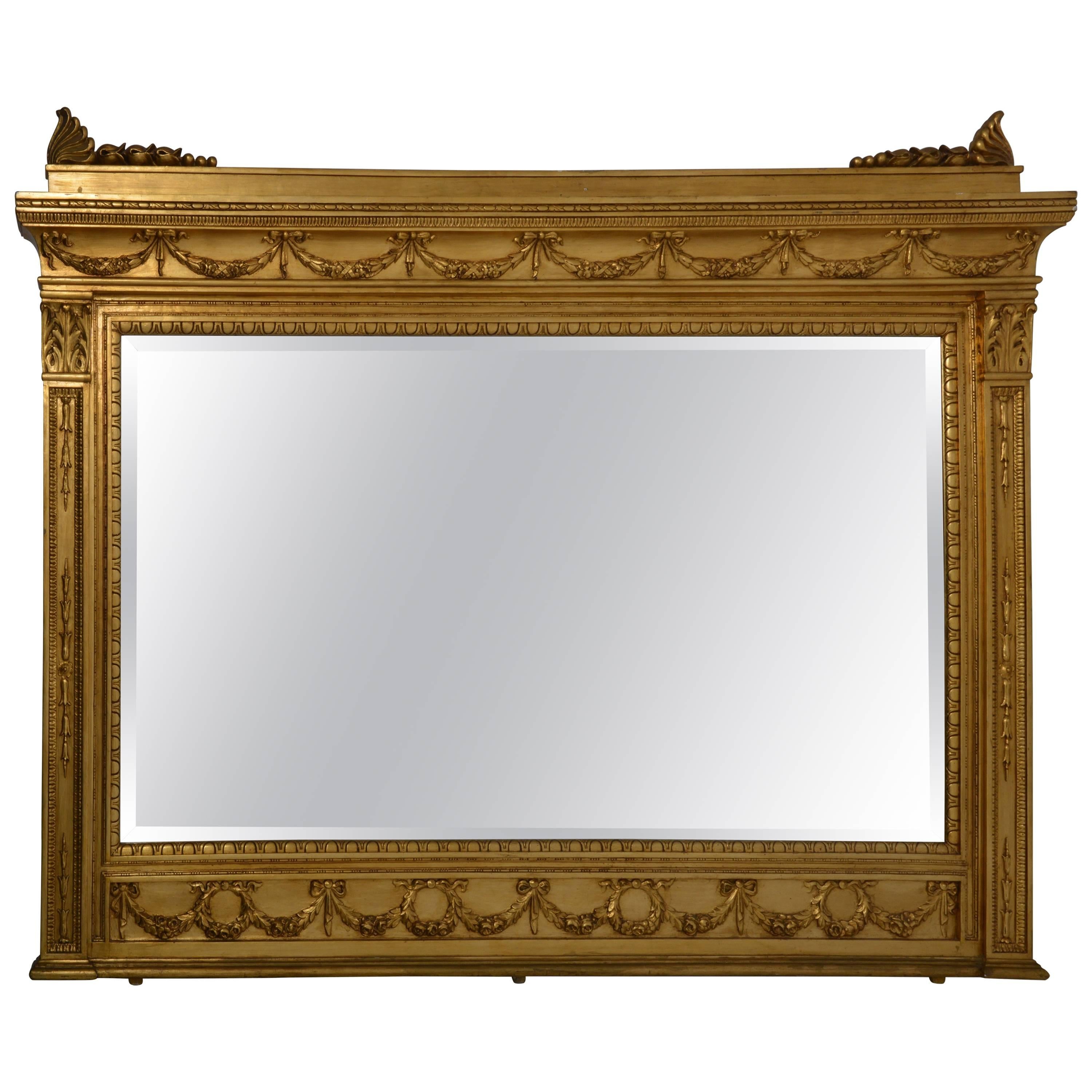 Italian Second Empire Style Giltwood Mirror with Palmette Decorations