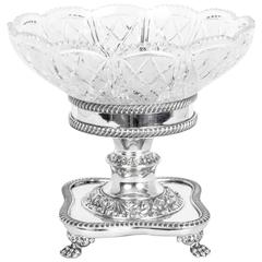 English Silver Plate Cut-Glass Compote Centrepiece 3
