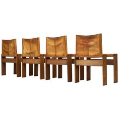 Scarpa Monk Chairs in Patinated Cognac Leather