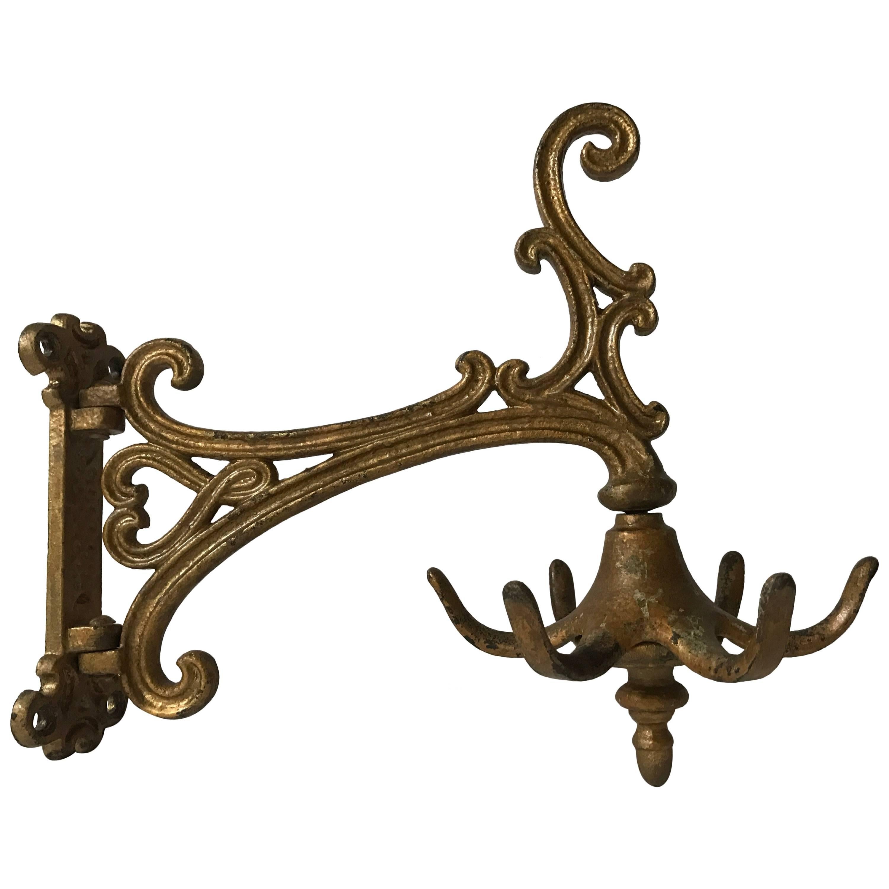 Late 19th Century Swedish Cast Iron Coat Hanger or Wall Rack For Sale